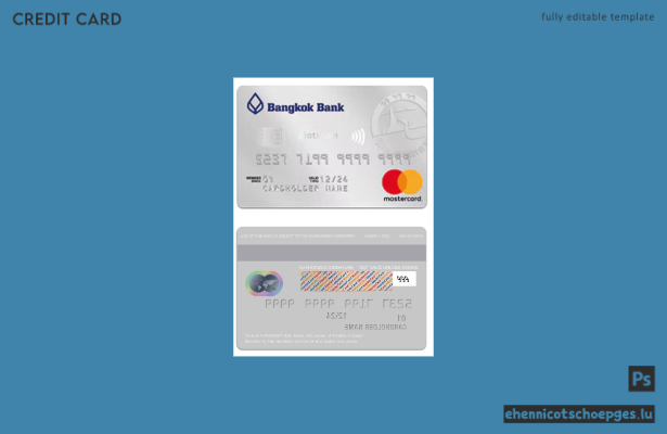 Beispielvorschau der Bangkok Bank Platinum Travel Mastercard in Thailand